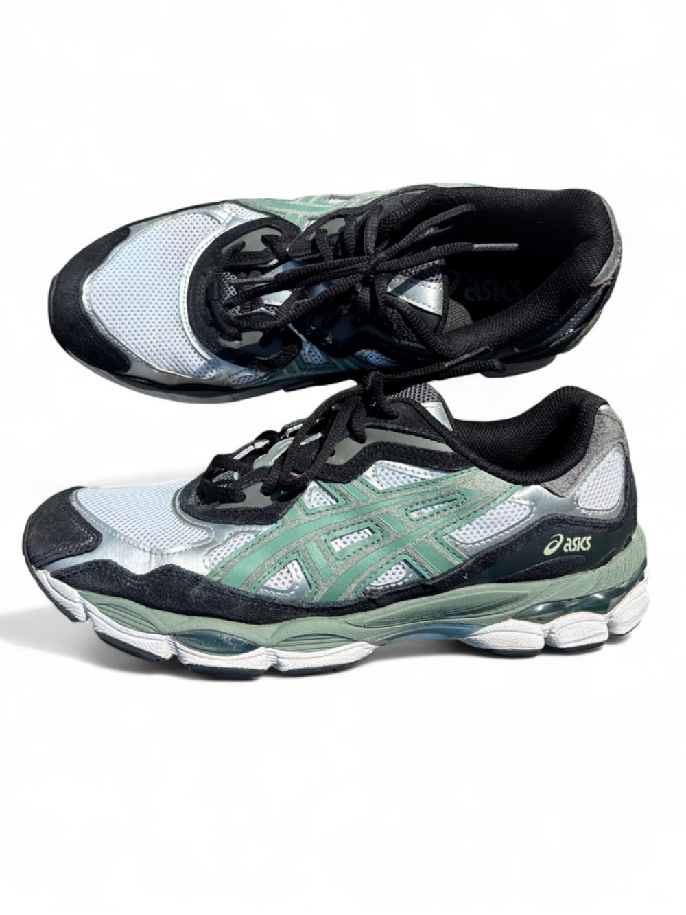 ASICS Size 9 Men's Mint Green & White Mesh Running Shoes